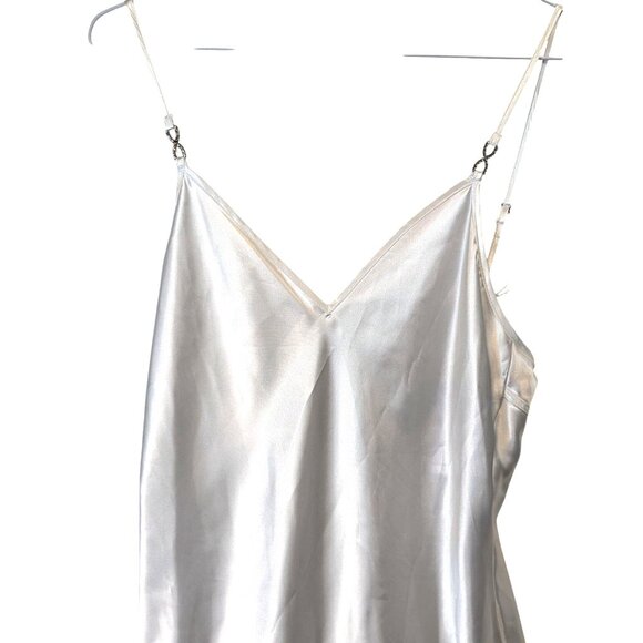 In Bloom by Jonquil sz S Hope Faux Feather Trim Satin Chemise Intimate Feminine - Picture 2 of 15